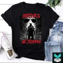 bitches be trippin michael myers vintage t-shirt, halloween shirt, horror movie shirt, serial killers shirt, michael mye