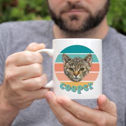 Personalized cat mug, custom cat mug, cat dad mug, c