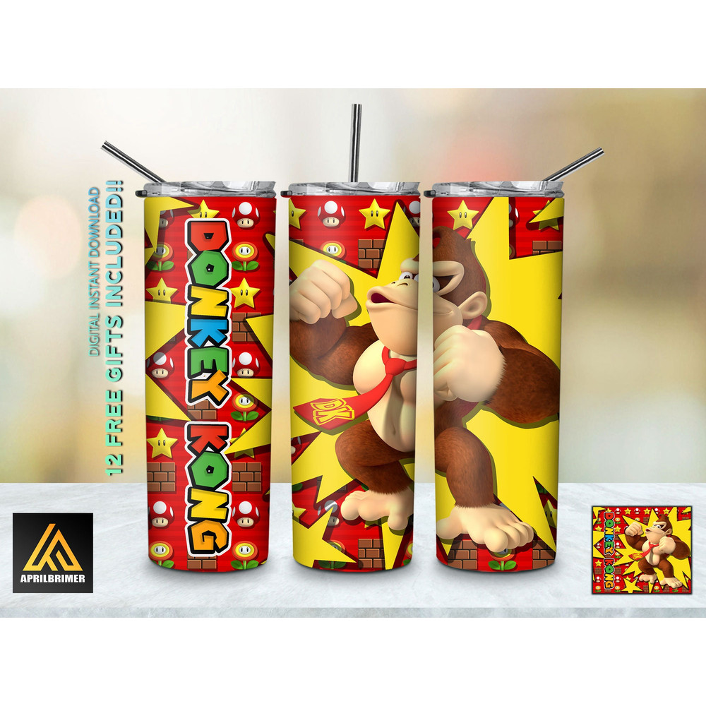 Donkey Kong Tumbler,Donkey Kong Skinny Tumbler,Donkey Skinny Tumbler.png