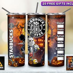 halloween coffee tumbler,halloween coffee skinny tumbler,horror character mysterious skinny tumbler