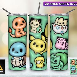 pokemon tumbler,pokemon skinny tumbler,pokemon adventure mythical skinny tumbler