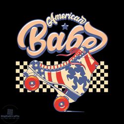 vintage american babe roller skates svg cutting digital files