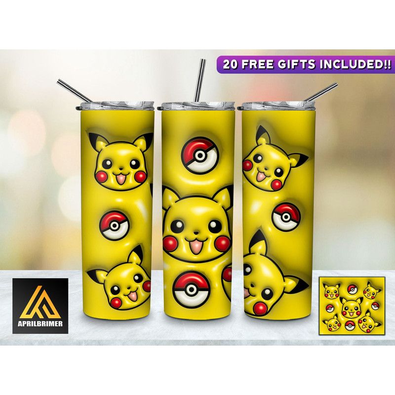 Pokemon Tumbler,Pokemon Skinny Tumbler,Pokemon Mania Catch Skinny Tumbler.png