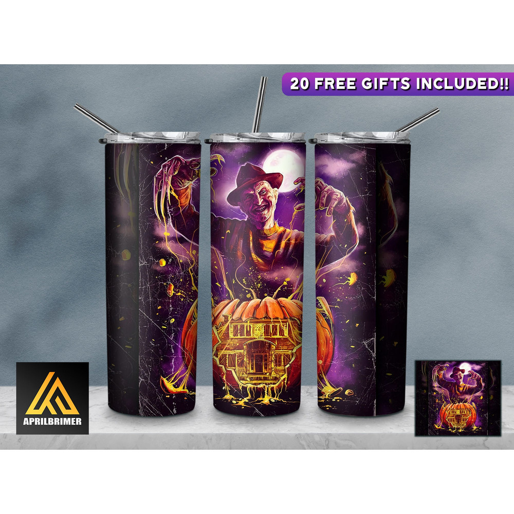 Horror Character Tumbler,Horror Character Skinny Tumbler,Horror Character Demonic Encounters Skinny Tumbler.png