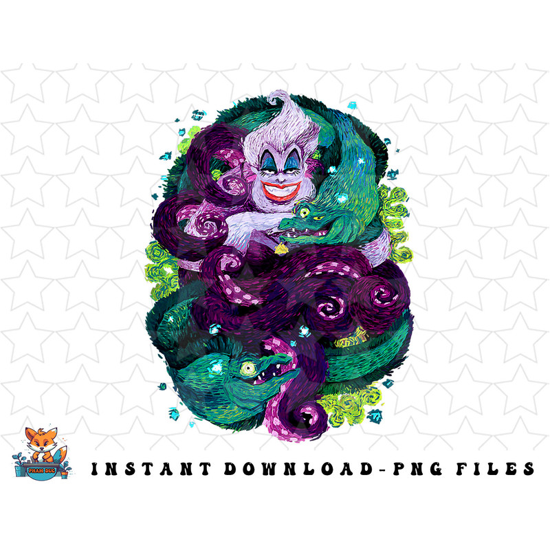 Disney The Little Mermaid Ursula Sea Witch Painting png, sublimation, digital download.jpg