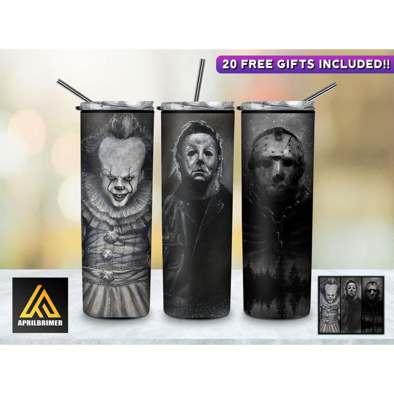 Horror Character Tumbler,Horror Character Skinny Tumbler,Horror Character Legends Haunting Skinny Tumbler.png