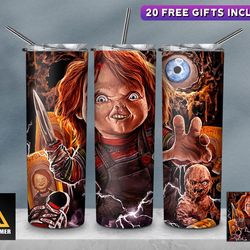 horror character tumbler,horror character skinny tumbler,horror character nightmarish icons skinny tumbler