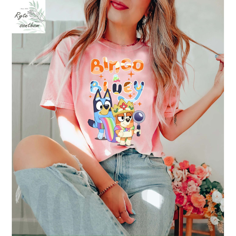 Bingo Queen & Bluey Comfort Colors® Shirt, Bingo Queen and Bluey Premium Shirt, Bingo and Bluey Meme Shirt, Bluey Summer Shirt - 2.jpg