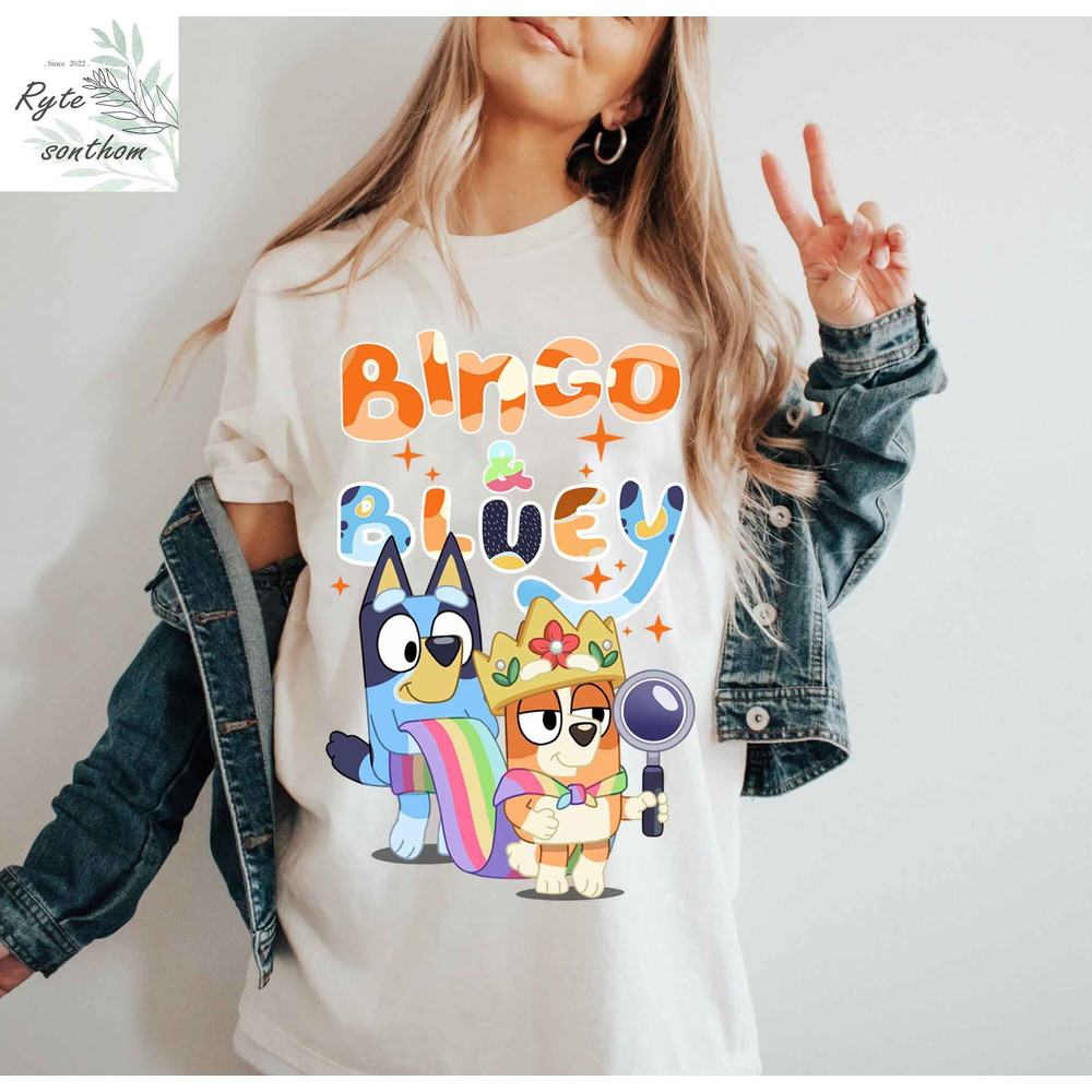 Bingo Queen & Bluey Comfort Colors® Shirt, Bingo Queen and Bluey Premium Shirt, Bingo and Bluey Meme Shirt, Bluey Summer Shirt - 3.jpg