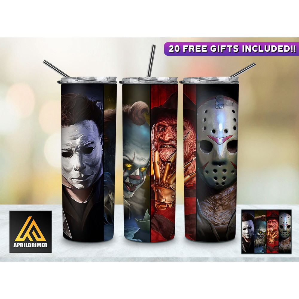 Horror Character Tumbler,Horror Character Skinny Tumbler,Horror Character Showcase Macabre Skinny Tumbler.png