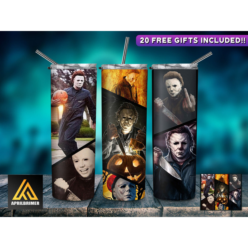 Horror Character Tumbler,Horror Character Skinny Tumbler,Horror Character Sinister Creatures Skinny Tumbler.png