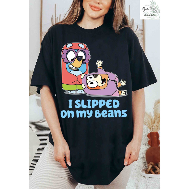 Bluey and Bingo - I Slipped on My Beans Comfort ColorsĀ® Shirt, Bluey Grannies Shirt, Bluey and Bingo Grannies Meme Tee - 2.jpg