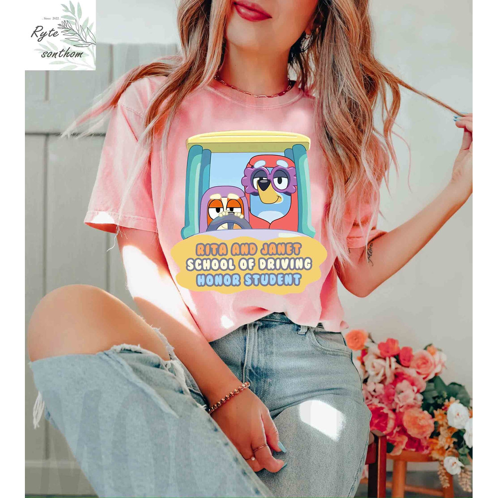 Bluey and Bingo - Rita and Janet School of Driving Horror Student Comfort Colors® Shirt, Bluey and Bingo Grannies Meme Shirt - 2.jpg