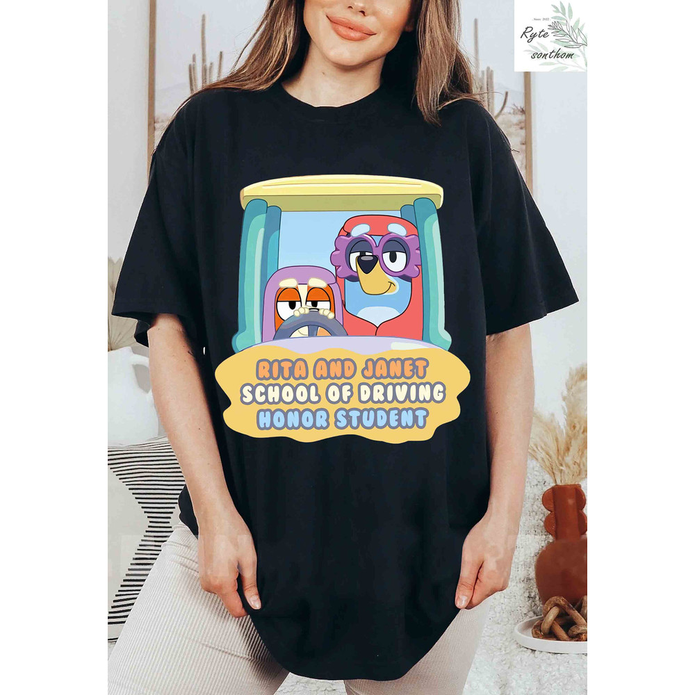 Bluey and Bingo - Rita and Janet School of Driving Horror Student Comfort Colors® Shirt, Bluey and Bingo Grannies Meme Shirt - 3.jpg