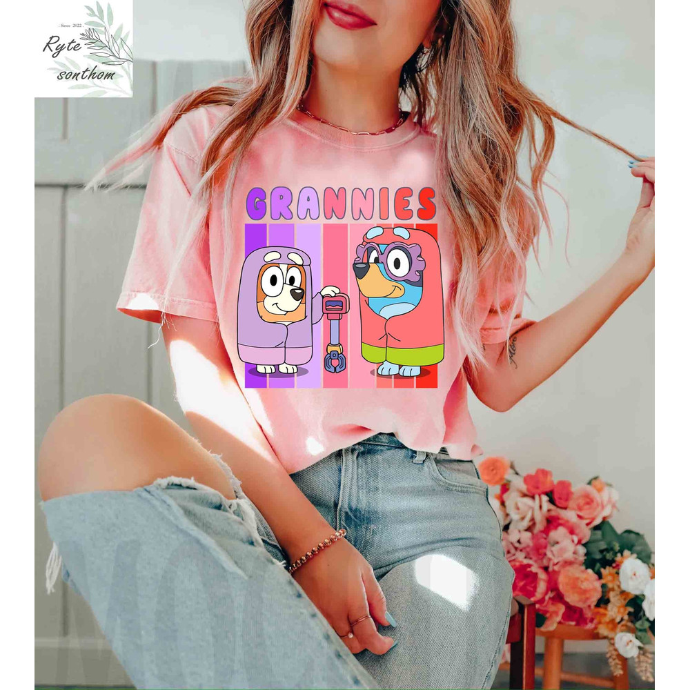 Bluey and Bingo Grannies Multicolor Comfort Colors® Shirt, Bluey and Bingo Multicolor Shirt, Bluey Grannies Meme shirt, Bluey Grannies Tee - 2.jpg
