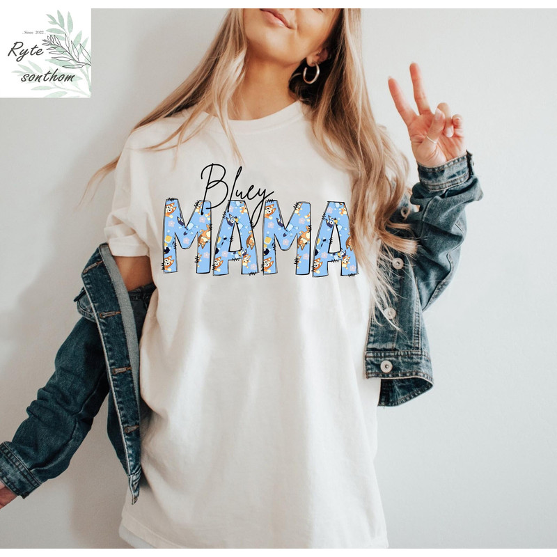Bluey MAMA Comfort Colors® Shirt, Bluey MAMA Shirt, Bluey Heeler Meme Shirt, Bluey Clothes, Bluey mama Tee - 2.jpg