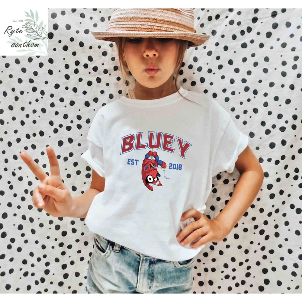 Bluey Spider Comfort Colors® Shirt, Bluey Spider Est 2018 Shirt, Superhero Bluey Premium Shirt, Bluey Est 2018 Shirt, Bluey Spider Tee - 4.jpg