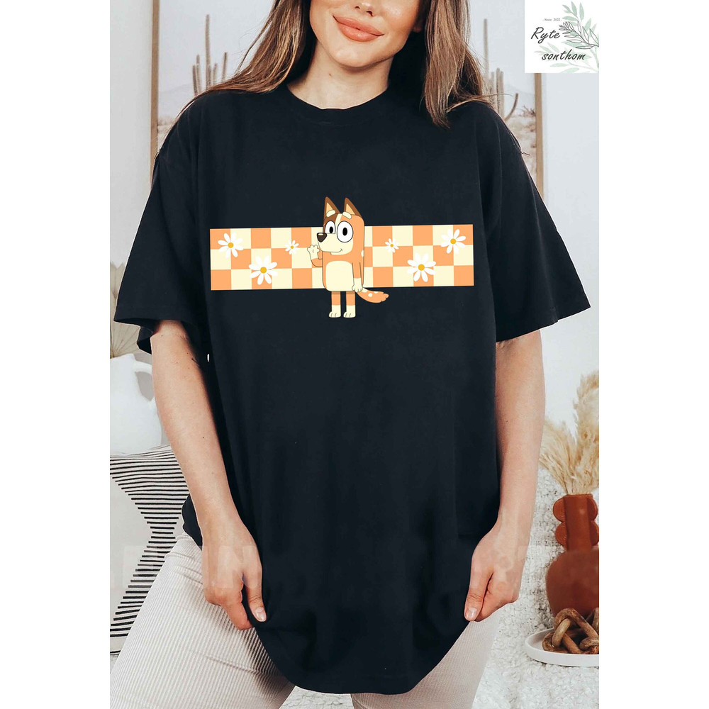 Chilli Heeler Checkerred Comfort ColorsĀ® Shirt, Chilli Heeler Checkerred Premium Shirt, Bluey Meme shirt, Chilli Mom Checkerred Tee - 1.jpg