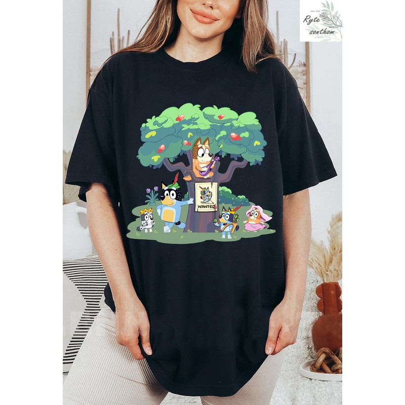 Heeler Family Cosplay Robin Hood Comfort ColorsĀ® Shirt, Bluey and Family Funny Shirt, Heeler Family Robin Hood Tee, Bluey Funny Shirt - 1.jpg