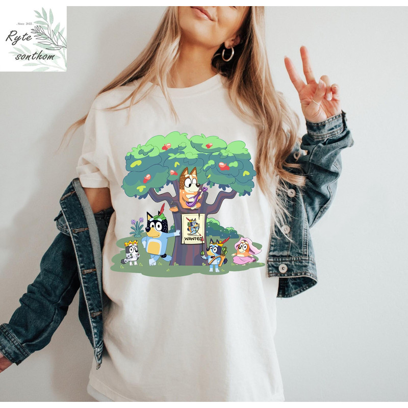 Heeler Family Cosplay Robin Hood Comfort ColorsĀ® Shirt, Bluey and Family Funny Shirt, Heeler Family Robin Hood Tee, Bluey Funny Shirt - 2.jpg