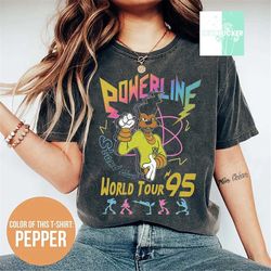 disney a goofy movie comfort colors shirt, a goofy movie powerline stand out tour disney, powerline fanclub tee, goofy p