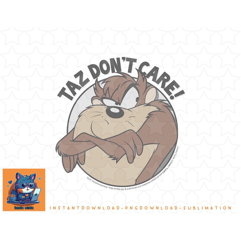 Looney Tunes Taz Dont Care Portrait png, sublimation, digital download.jpg