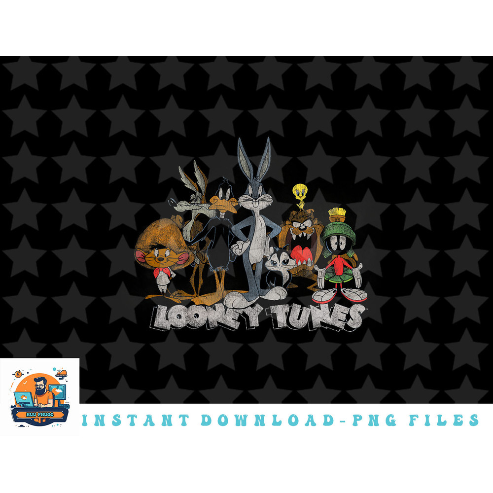 Looney Tunes Group Shot Distressed Front & Back png, sublimation, digital download.jpg