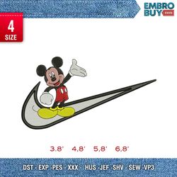 swoosh mickey / anime embroidery design / logo design / embroidery pattern / design pes dst vp3  format