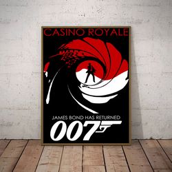 movie poster, film poster, casino royale poster, wall art, wall decor, prints, home decor, all bets are on poster