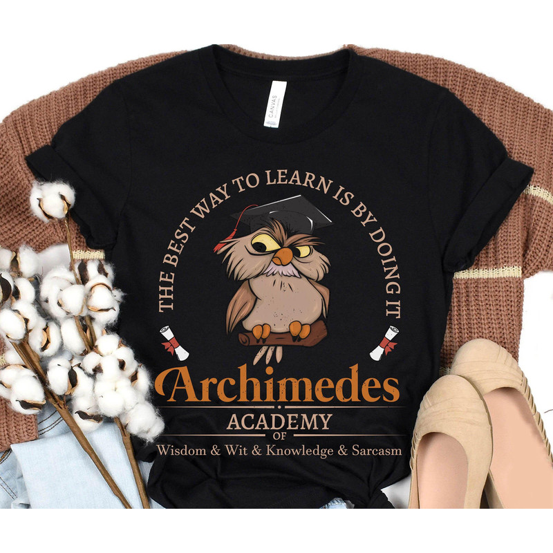 Archimedes Academy Knowledge Sarcasm Shirt  Sword In The Stone Owl  Walt Disney World T-shirt  Disneyland Family Trip  Magic Kingdom - 5.jpg