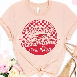 disney retro pizza planet alien logo badge t shir, disney toy story shirt, disne