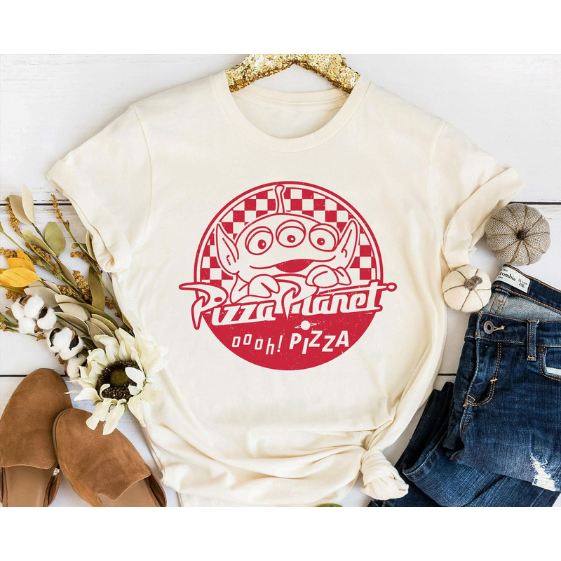Disney Retro Pizza Planet Alien Logo Badge T-shir Disney Toy Story Shirt Disney Snack Tee Disney Birthday Disneyland Family Trip - 3.jpg