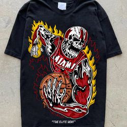warren lotas   the elite heat   miami heat t shirt   nba miami heat vintage shirt,  b