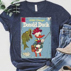 Funny Donald Duck Bass Fly Fishing Disney Shirt, Disney Fishing Tee, Disney Birt