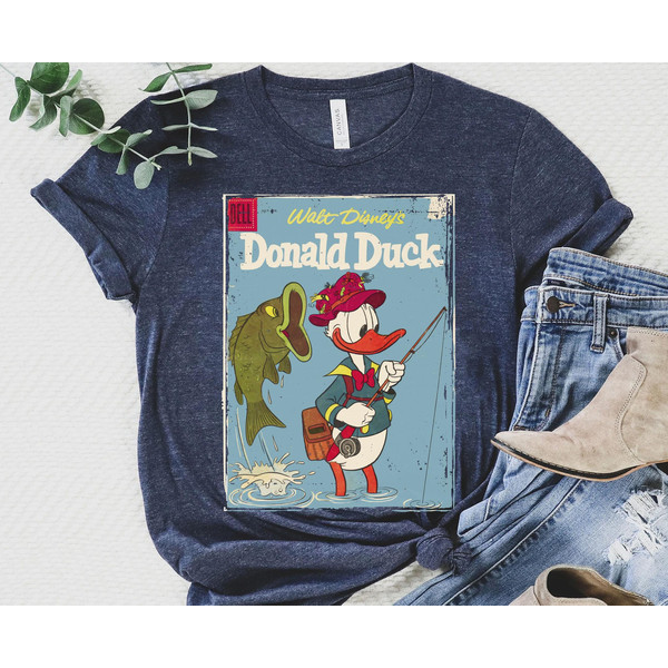 Funny Donald Duck Bass Fly Fishing Disney Shirt  Disney Fishing T-shirt  Disney Birthday Tee  Walt Disney World  Disneyland Trip Outfits - 2.jpg