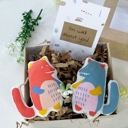 fox and wolf gift brooches best friend gift couples gift engagement gift happy birthday box pocket hug love you gift