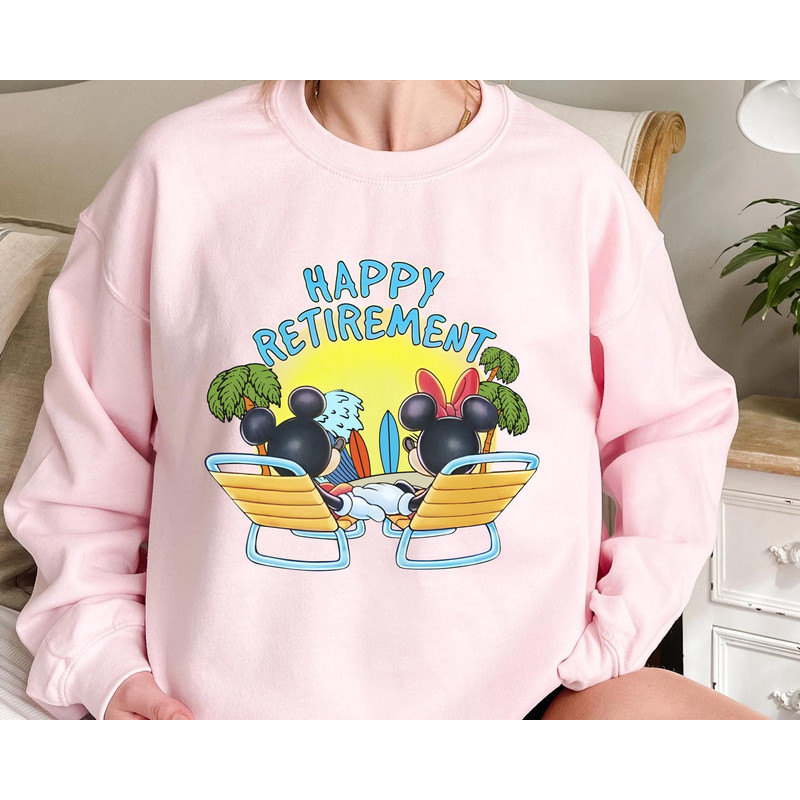 Mickey And Minnie Sunset Happy Retirement T-shirt Disney Retired 2023 Summer Beach Tee Walt Disney World T-shirt Funny Disneyland Trip - 4.jpg