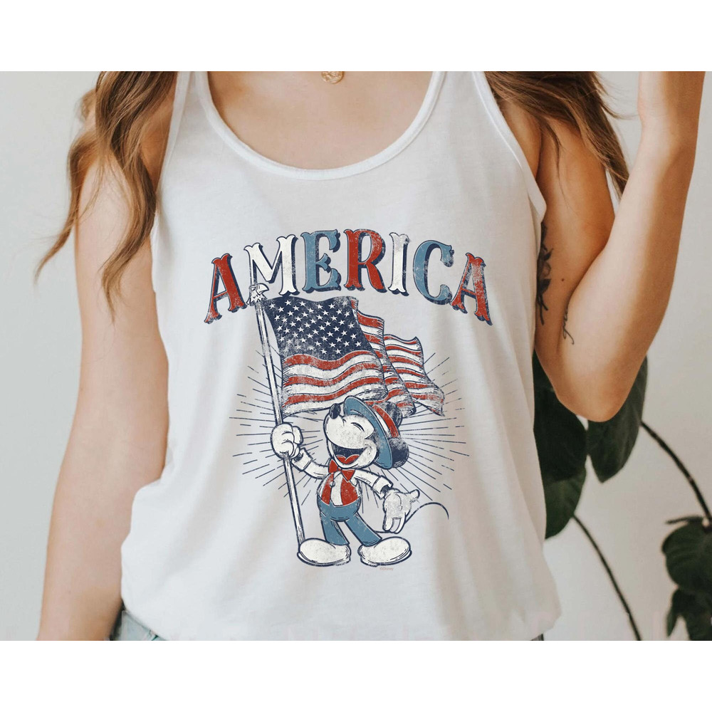 Patriotic America Mickey Mouse with Flag Shirt Happy 4Th Of July Disney T-shirt Disney Independence Day Outfits Walt Disney World Trip - 5.jpg
