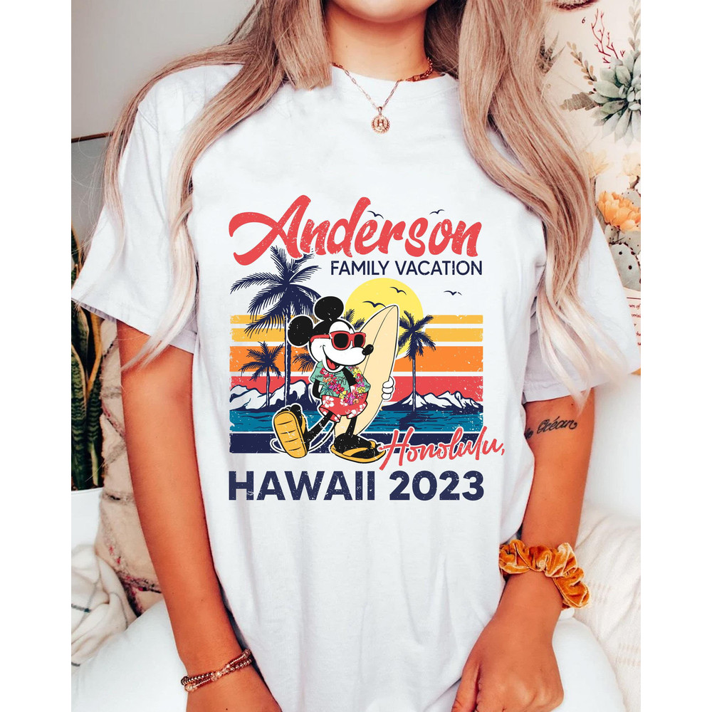 Personalized Retro Mickey And Friends Summer Beach Aloha Shirt Disney Family Matching T-shirt Summer Vacation Tee Disneyland Trip - 2.jpg