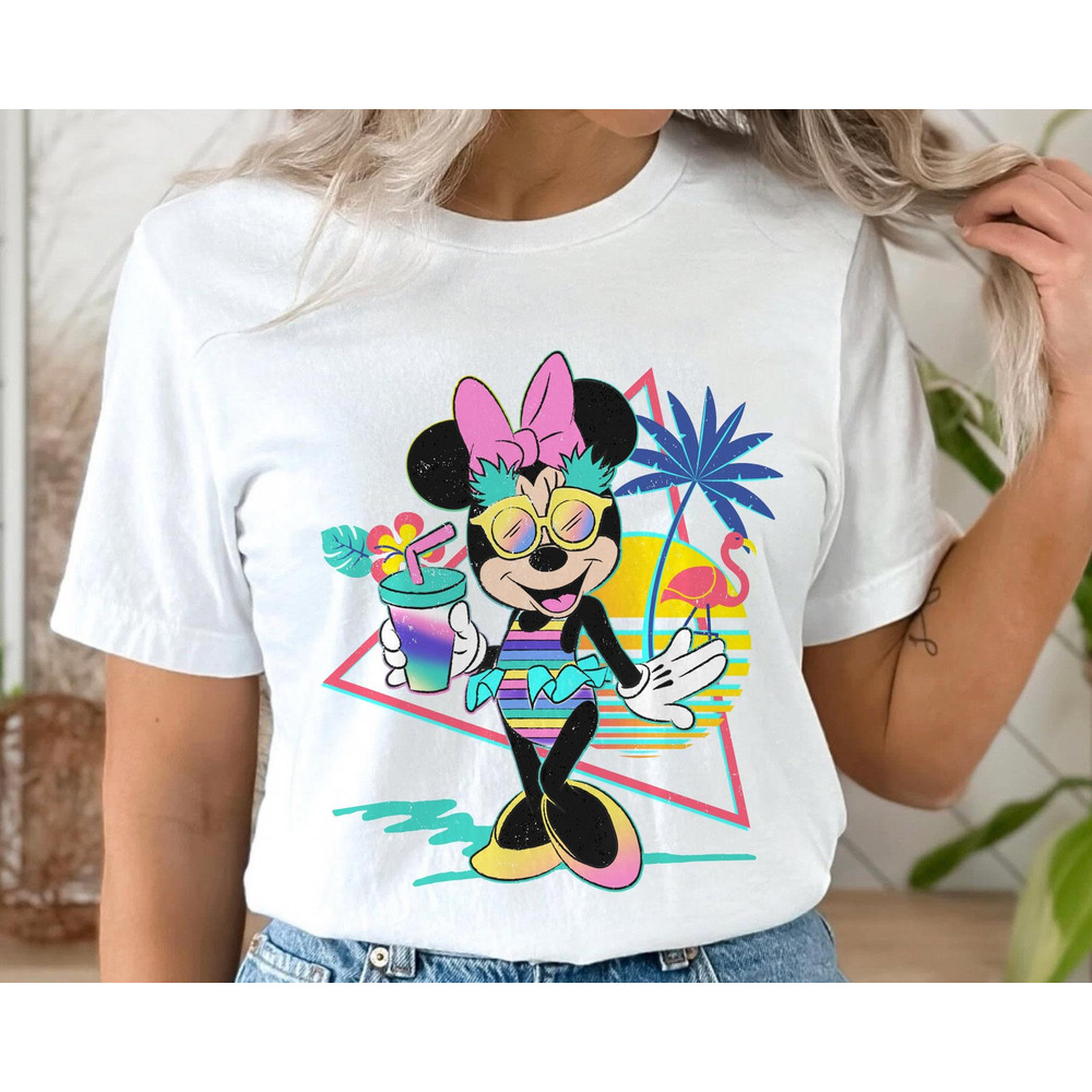 Retro 80s Disney Minnie Mouse Unicorn Stripes Pineapples Shirt Disney Summer Vibes Summer Vacation Tee Disney Family Matching T-shirt - 3.jpg