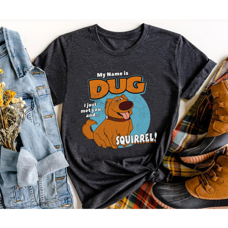 Retro 90s My Name Is Dug Squirrel Shirt Disney Up Dug Dog T-shirt Magic Kingdom Animal Kingdom Disneyland Trip Family Vacation Holiday Gift - 1.jpg