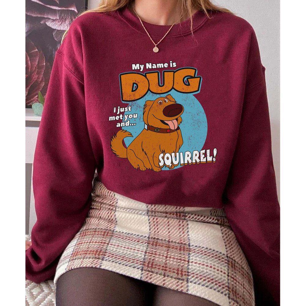 Retro 90s My Name Is Dug Squirrel Shirt Disney Up Dug Dog T-shirt Magic Kingdom Animal Kingdom Disneyland Trip Family Vacation Holiday Gift - 3.jpg
