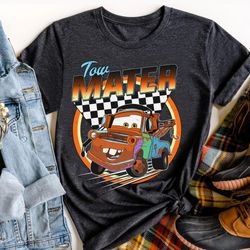 tow mater checkerboard racing shirt, disney cars tee, magic kingdom park, walt d
