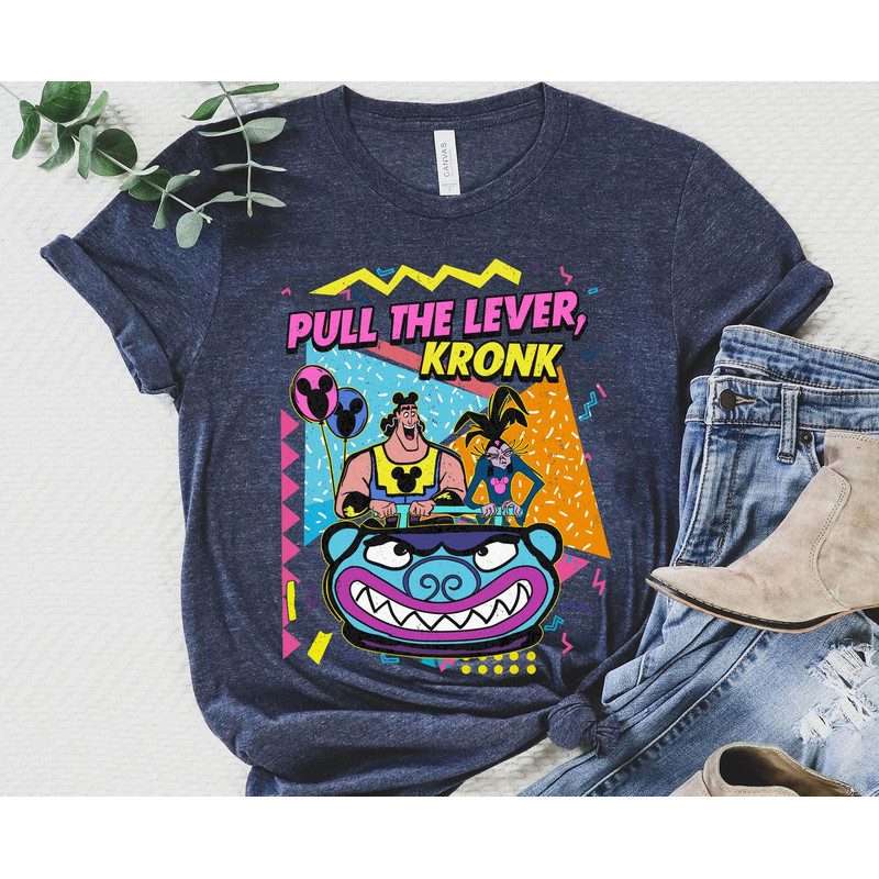 Retro 90s Yzma And Kronk Pull The Lever Shirt The Emperor's New Groove Disney T-shirt Walt Disney World Tee Disneyland Trip Gift - 3.jpg