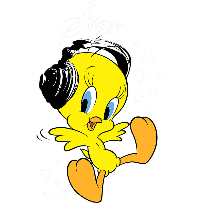 Looney Tunes Kids Tweety Headphones 01 Dark png, sublimation, digital download.png