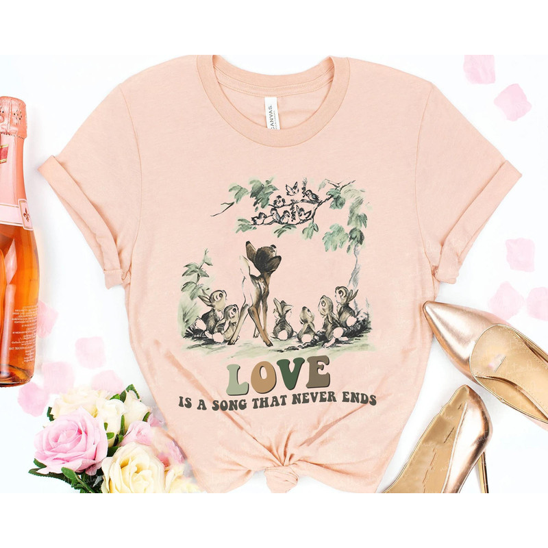Retro Bambi Love Is A Song That Never Ends Shirt  Disney Bambi Deer T-shirt  Walt Disney World  Disneyland Trip  Funny Birthday Gift - 1.jpg