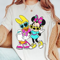 retro daisy and minnie summer bff shirt, disney summer best friends matching tee