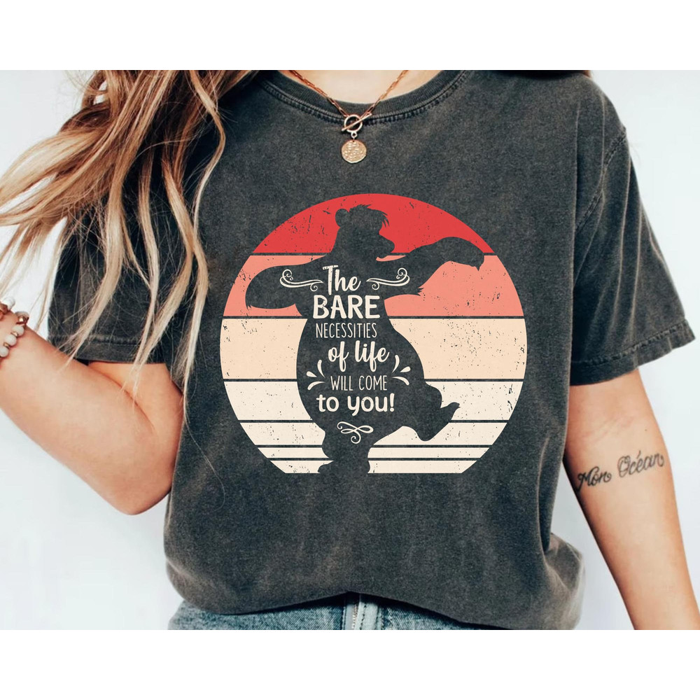 Retro Disney Baloo Bear Bare Necessities Shirt Disney The Jungle Book T-shirt Disney Birthday Walt Disney World Hollywood Studios - 1.jpg