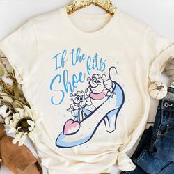 retro jaq and gus if the shoe fits shirt, disney cinderella princess tee, walt d