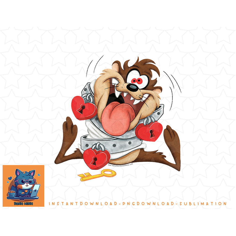 Looney Tunes Taz Love Locked Valentines Day png, sublimation, digital download.jpg